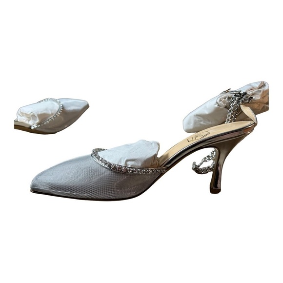 Nalebe stellar Crystal-Embellished Ankle-Strap Pumps silver - Picture 7 of 16